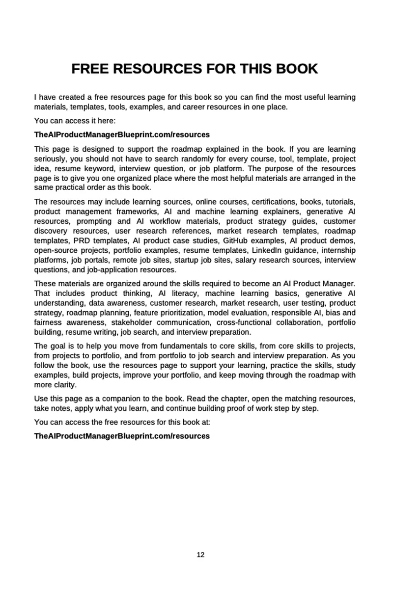 Free resources for this book, page 12