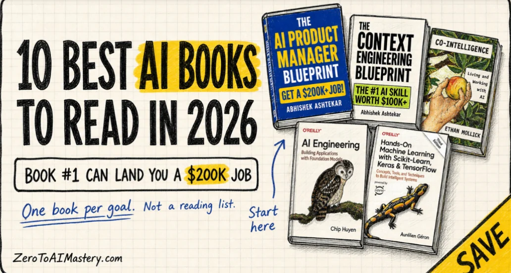 Cover image for 10 Best AI Books to Read in 2026 (Book #1 Can Land You a $200K Job)