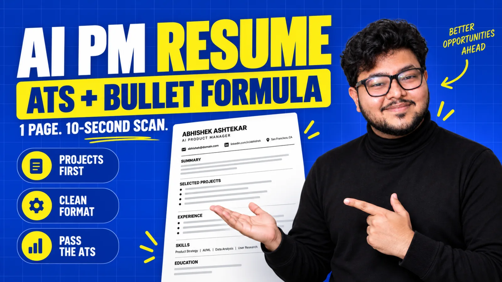 AI Product Manager resume: format, bullet formulas, a full example, and the ATS test